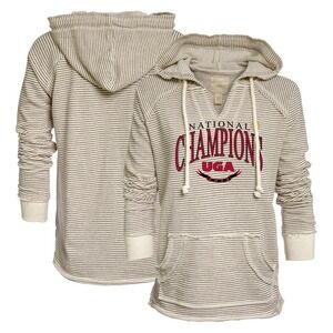 Georgia Bulldogs Blue 84 Women's College Football Playoff 2022 V-Neck Hoodie NEW